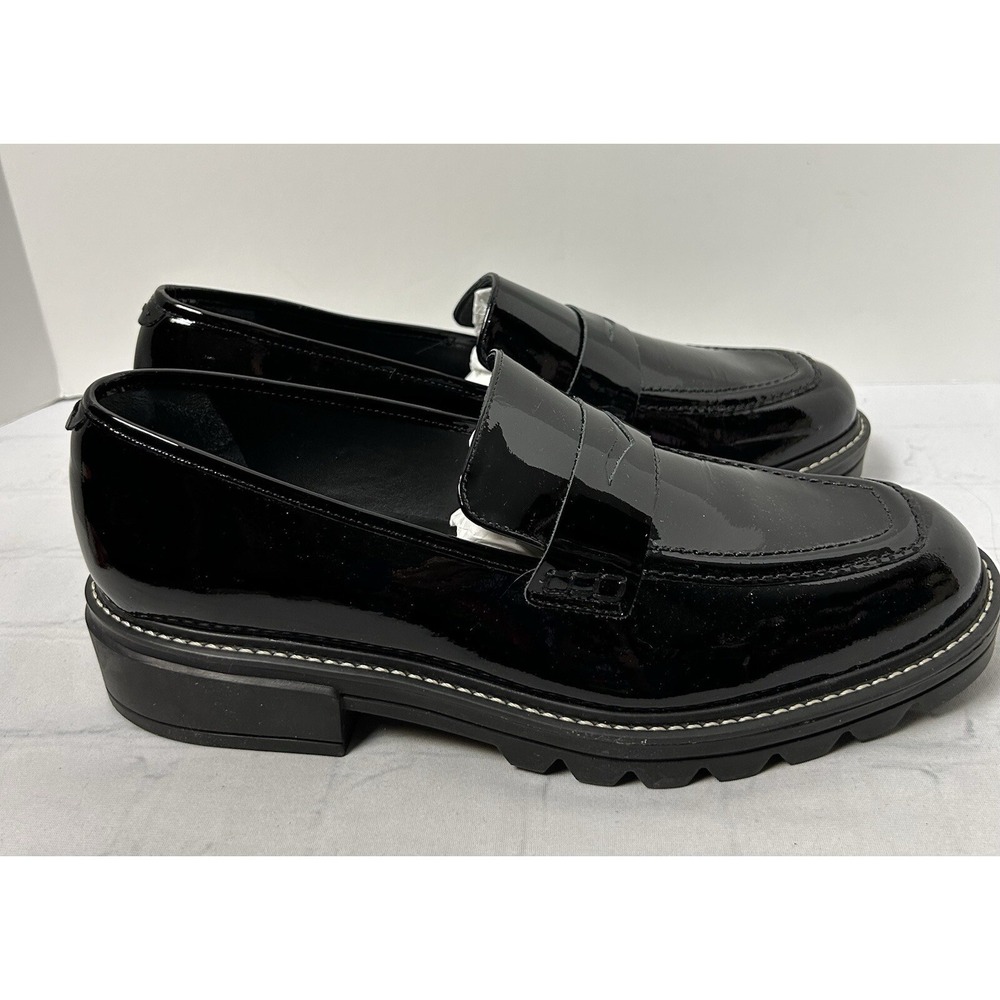 Bernardo 1946 Chandler Sz 11 Lug-Sole Loafer Black Soft Patent Leather